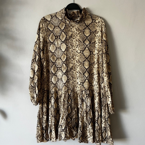 Zara chiffon snake print dress L - Picture 4 of 10